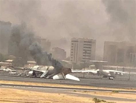 aircraft damaged in khartoum airport