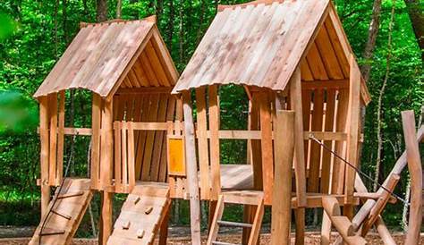 Aire De Jeux Exterieur Bois Avec Portique Et Toboggan En Cèdre