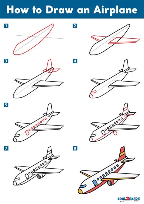 How to Draw an Airplane Step by Step EasyLineDrawing