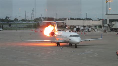 airplane caught on fire