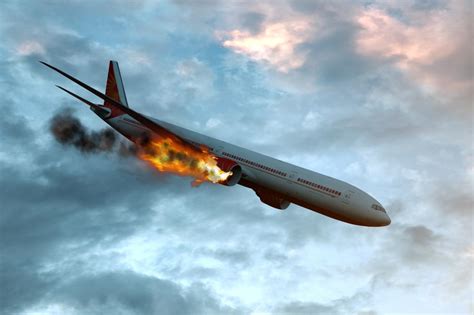 airplane on fire in sky