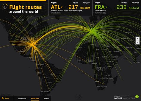 airplane routes map flight paths
