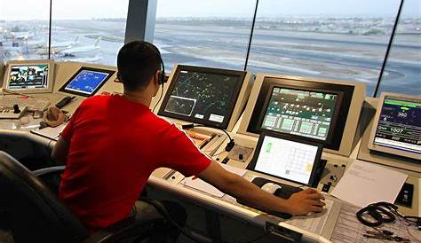 Air traffic controllers at London Stansted Airport The
