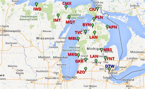 Michigan Airports Map secretmuseum