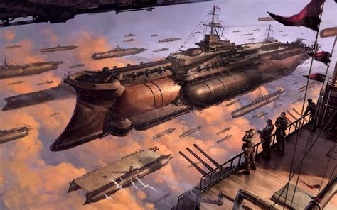 airship battle ship art