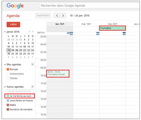 ajouter calendrier google agenda