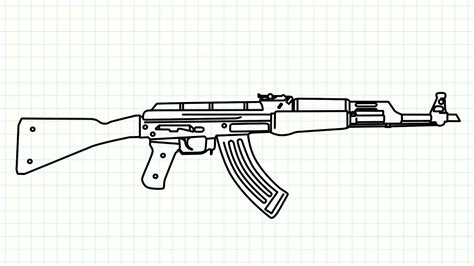 Learn How to Draw AK47 Assault Rifle from Rainbow Six