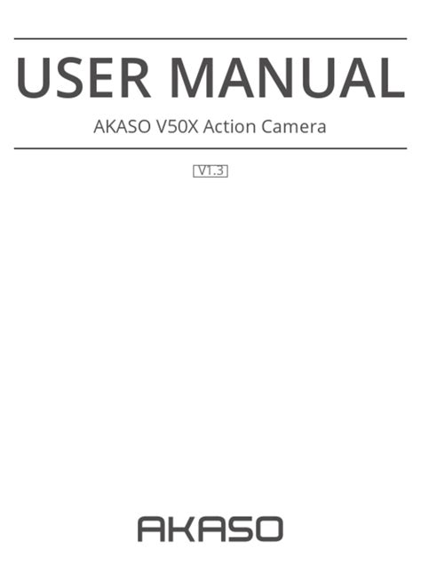 akaso v50x user manual
