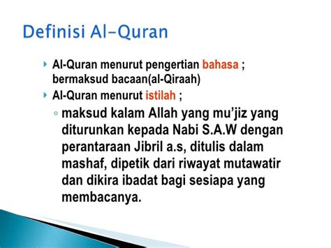 al quran menurut istilah