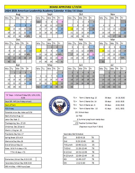 Ala School Calendar
