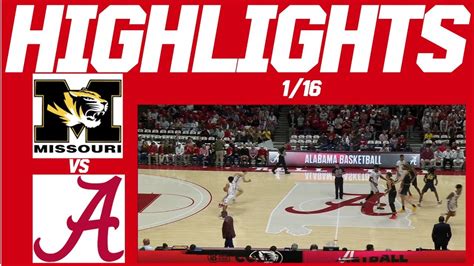 Alabama vs Missouri Basketball Game Highlights 2 6 2021 YouTube