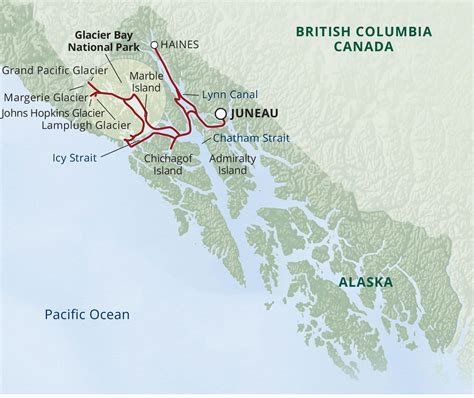 Alaska Map Glacier Bay