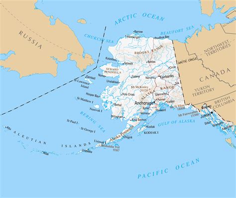 Alaska Map Major Cities