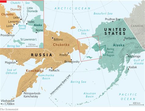 Alaska Map Next To Russia