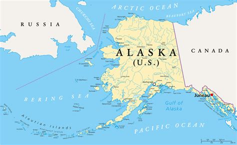 Alaska Map Over Usa