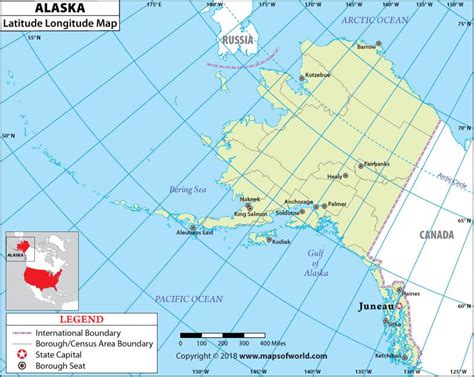 Alaska Map With Latitude And Longitude