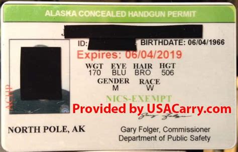 Alaska Approved Certificate For Handgun