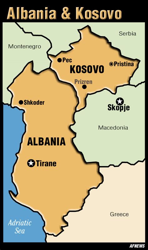 albania montenegro kosovo map