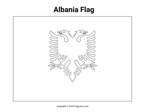 albanian flag to colour