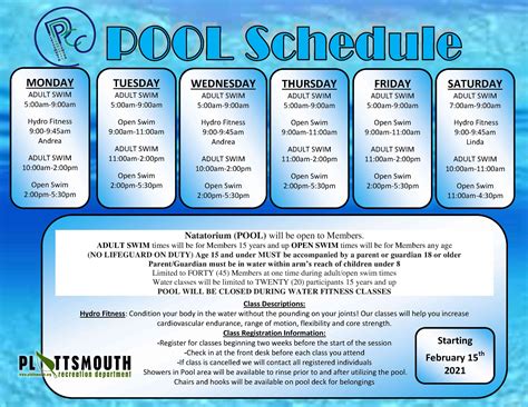 albany ca pool schedule