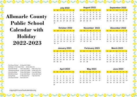 Albemarle County Public Schools Calendar