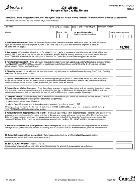 alberta personal tax forms