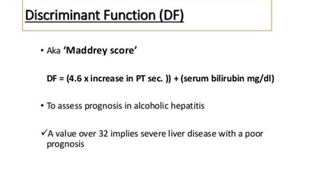 alcoholic hepatitis discriminant score