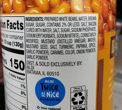 Aldi Beans Ingredients