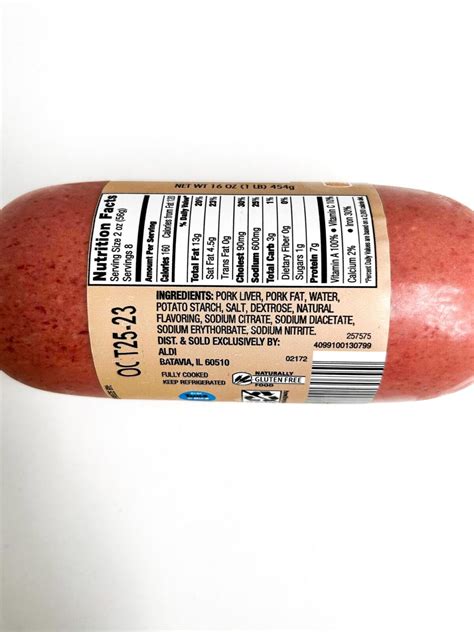 Aldi Braunschweiger Ingredients