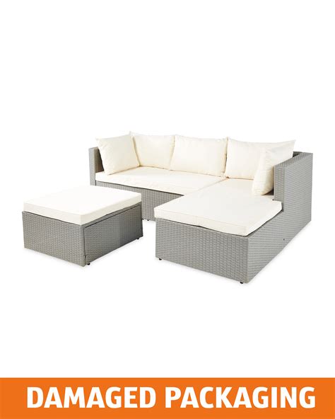 Aldi Grey Rattan Effect Corner Sofa