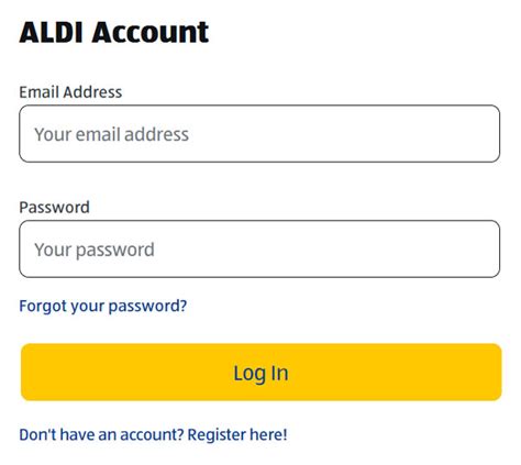 aldi login account