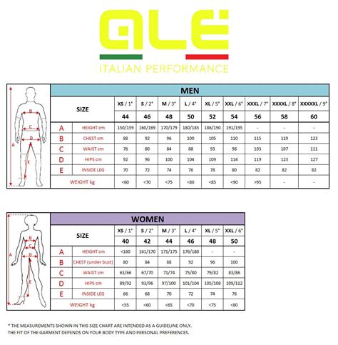 Ale Cycle Clothing Sizing
