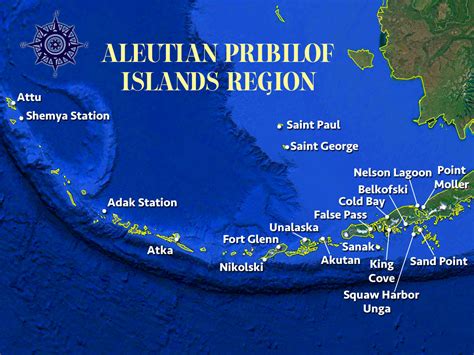 Map of the Aleutian Archipelago. Map of the Aleutian Archipelago