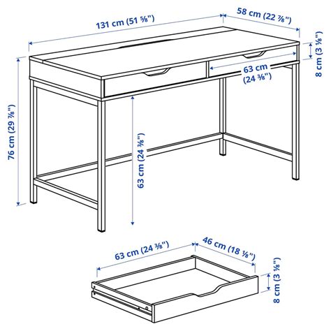 Alex Desk Dimensions