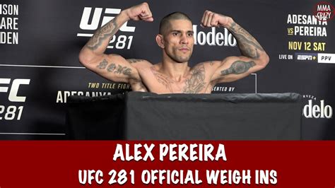 alex pereira fight night weight
