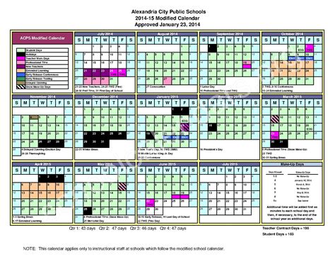 Alexandria City Public Schools Calendar