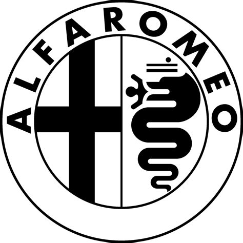 alfa romeo logo black and white