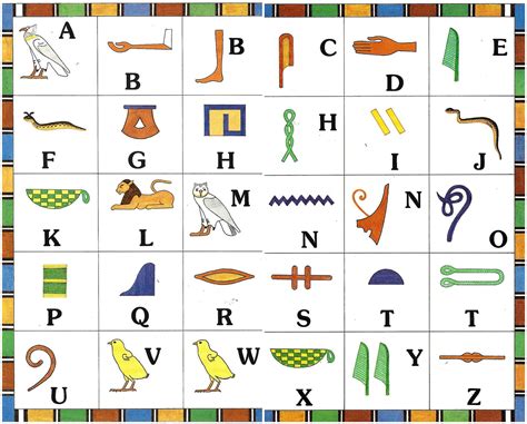 alfabeto egipcio para imprimir