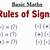 algebra signs rules chart