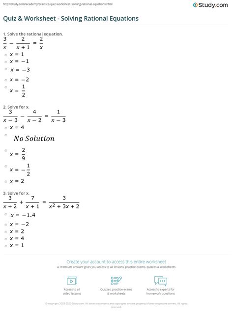 algebra 1 rational equations worksheet pdf