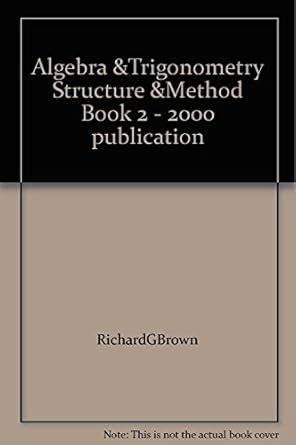 Algebra And Trigonometry Structure And Method Book 2