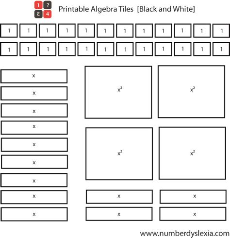 Algebra Tiles Printable Template