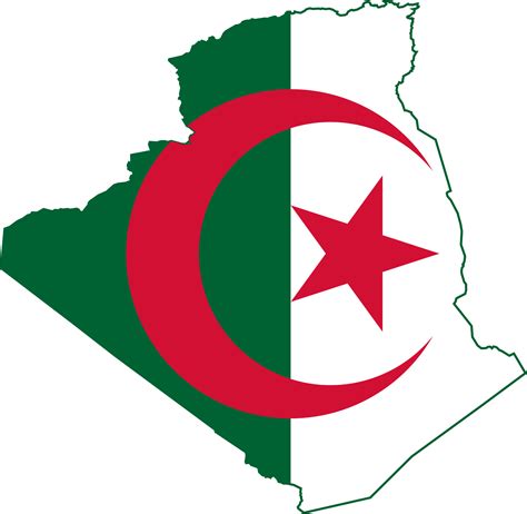 algeria shape with flag
