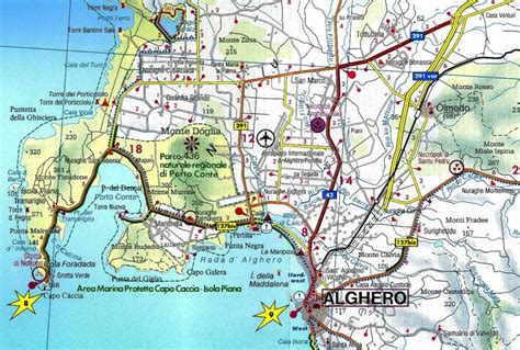 Carte de Alghero Guide tourisme Sardaigne