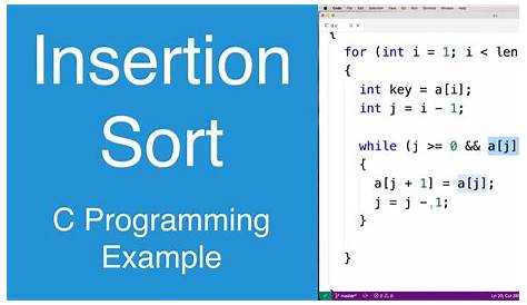 Algorithm For Insertion Sort In C Programing Program And Using odeblock