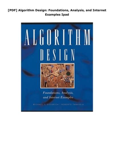 algorithm design foundations analysis and internet examples pdf github