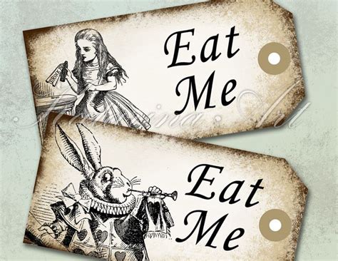 Drink Me and Eat MeAlice In Wonderland Tags/CardLoVELY JeWEL Etsy