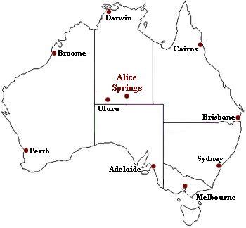 alice springs on map of australia
