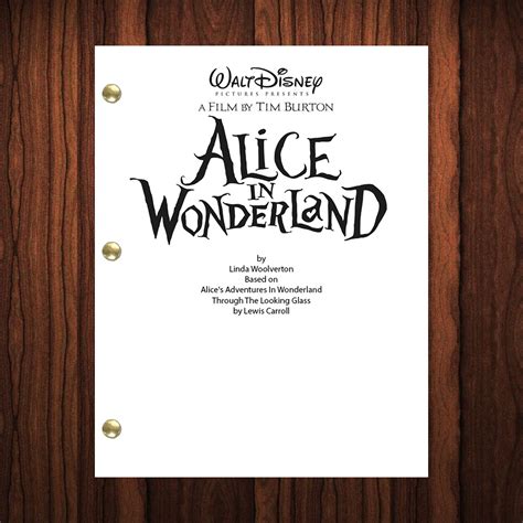 Alice in Wonderland Movie Script Signed Autographed Tim Burton, Mia Wasikowska, Johnny Depp