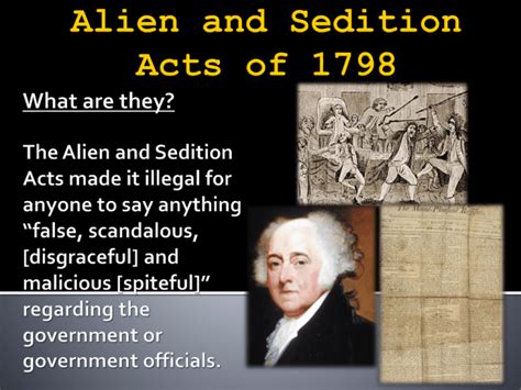 alien and sedition acts of 1798 quizlet